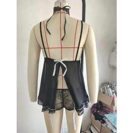 

KaLI_store Women s Sleepwear Women s Nightwear Satin Sleepwear Lace Chemises Mini Full Slip