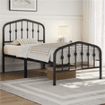 thumbnail image 2 of Topeakmart Metal Bed Frame with Arched Headboard and Footboard, Black, Twin, 2 of 8