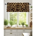 thumbnail image 2 of Fashion Wild Animal Valances for Windows Retro Brown Leopard Print Valance Rod Pocket Light Filtering Short Window Treatments Curtains for Kitchen Bathroom Living Room Bedroom, 1 Panel, 42 x 18 Inch, 2 of 7