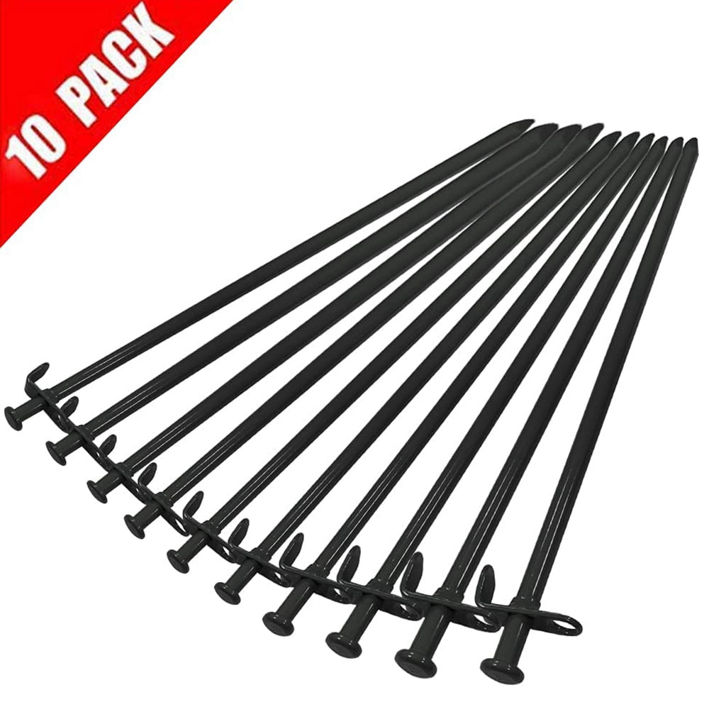 10Pcs Pack Multiuse Heavy Duty Steel Tent Stakes Tarp Pegs Camping Stakes Ice Pegs for Outdoor Camping Canopy