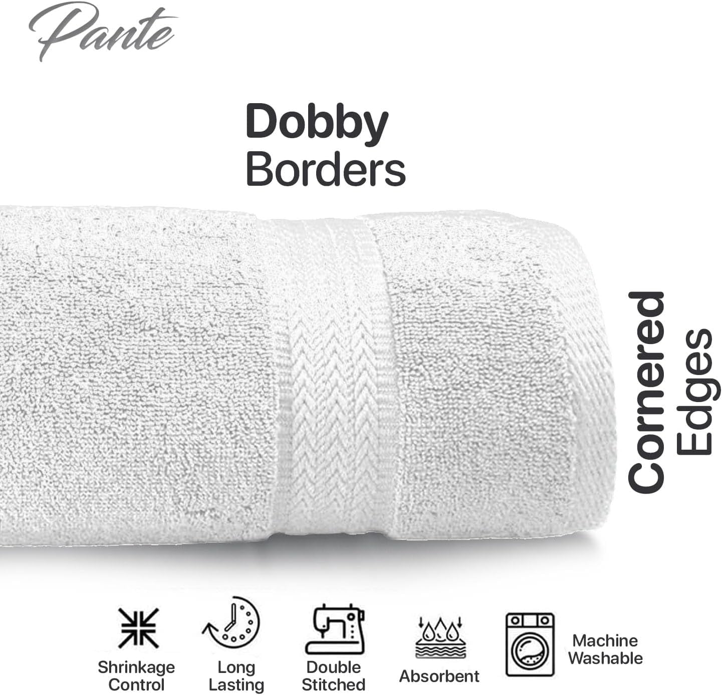 Luxurious 4-Piece Premium Turkish Bath Towels 100% Cotton Towels for Bathroom | Soft, Quick Drying, and Highly Absorbent Bath Towels | 27x54 inches (White)