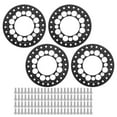 thumbnail image 1 of Juego de 4 piezas de aros de llanta de RC negros compatibles con Axial SCX10 y Traxxas TRX4 para autos a escala 1/10, 1 of 8