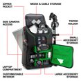 thumbnail image 6 of Digital SLR Camera Backpack (Green) with 15.6" Laptop Compartment by USA Gear features Padded Custom Dividers , Tripod Holder , Rain Cover and Storage for DSLR Cameras by Nikon , Canon , Sony & More, 6 of 9