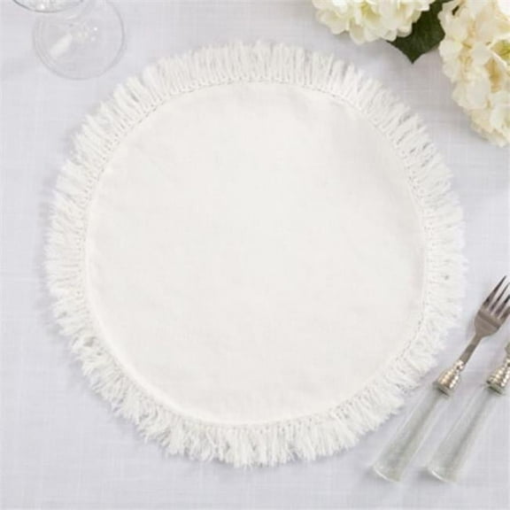 Saro Lifestyle Stonewashed Fringe Placemat (Set of 4)