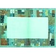 thumbnail image 1 of Ahgly Company Indoor Rectangle Solid Turquoise Blue Modern Area Rugs, 4' x 6', 1 of 4