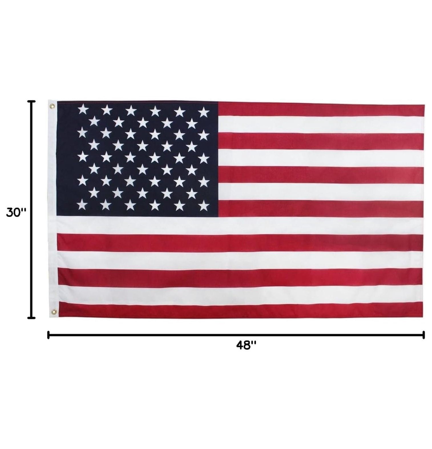 US American Flag 2.5x4 FT - Presidential SolarMax Nylon Flag, Embroidered Stars & Sewn Stripes - Made in USA, Reinforced Fly, with Grommets