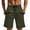 Army Green, variant on Men's Casual Multi-Pocket Zipper Half shorts Pants Drawstring Tie-Front Fitted Pants Straight Shorts