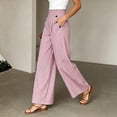 thumbnail image 5 of Gytharion Women's High Waist Striped Wide Leg Pants Double Breasted Draped Floor Length Casual Pants with Pockets Loose Palazzo Trousers, 5 of 7