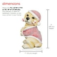 thumbnail image 6 of Alpine Corporation WAZ316 11" Tall Christmas Santa Golden Labrador Puppy Statue with Candy Cane – Indoor/Outdoor Holiday Decoration, 6 of 11