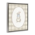thumbnail image 3 of Stupell Industries Bunny on Green Plaid Gray Framed Floater Canvas Wall Art, design by The Paper Curator, 3 of 9