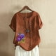 thumbnail image 3 of Camisetas de Manga Corta para Mujeres, Camiseta de Manga Corta Impresa Casual Hecha de 95% Poliéster 5% Spandex para Todas las Estaciones, Camisetas de Manga Corta para Mujeres, 3 of 4