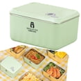 thumbnail image 2 of Meiix Stainless Steel Stackable Lunch Box Leakproof Thermal Food Container for Student School Office Commute Green, 2 of 9
