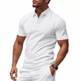 thumbnail image 2 of KLHDSF Men's Polo Shirts Short Sleeve Casual Summer Cotton Shirts for Men Performance Collared Golf Shirts White M, 2 of 5