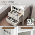 thumbnail image 3 of Superjoe Fluted Nightstand with Charging Station, White End Table with Silent Slide Drawers, Modern Side Table, Wood Night Stand Cabinet for Living Room, Bedroom, 3 of 6