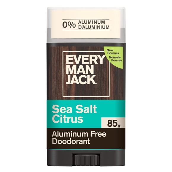 Every Man Jack Sea Salt + Citrus Aluminum-Free Deodorant for Men, Naturally Derived, 85g