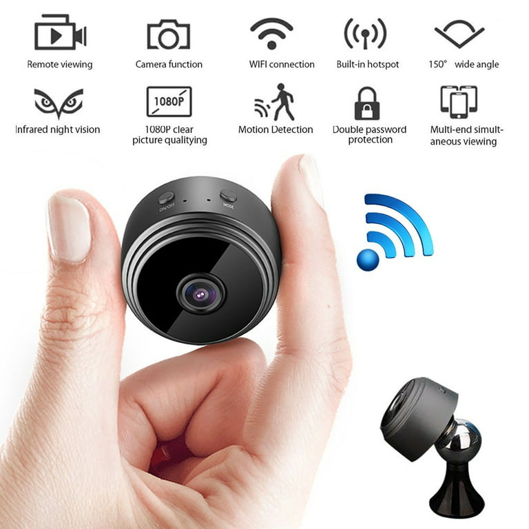 Mini Security Camera, 1080P HD Wireless Hidden WiFi Spy Cameras Home  Surveillance Covert Nanny Cam for Indoor Outdoor, Black-4PCS 