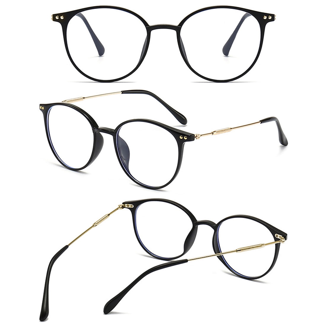 KOOSUFA Stylish Round Reading Glasses Blue Light Blocking +1.50 Women Men Eyeglasses Readers Eyewear Gradient Brown