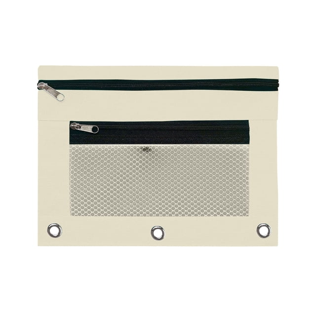 Bolsa de Lápiz Del Aglutinante Del Anillo de 3 Bolsas de Lápiz de Cremallera de 2 Pc, Bolsa de Lápiz de la Bolsa Cosmética Del Aglutinante de 25x18x1cm para el Aglutinante Del Anillo de 3