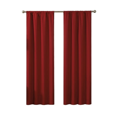 Eclipse Kendall Solid Blackout Rod Pocket Energy-Efficient Curtain Panel, Chili Red, 42 x 63