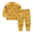 thumbnail image 1 of WEIYLL Autumn Outfits for Boys 2025 Children Long Sleeve Pajamas Print Shirt Tops Pants 2Pcs Child Kids Yellow Suits 4-5 Years, 1 of 2