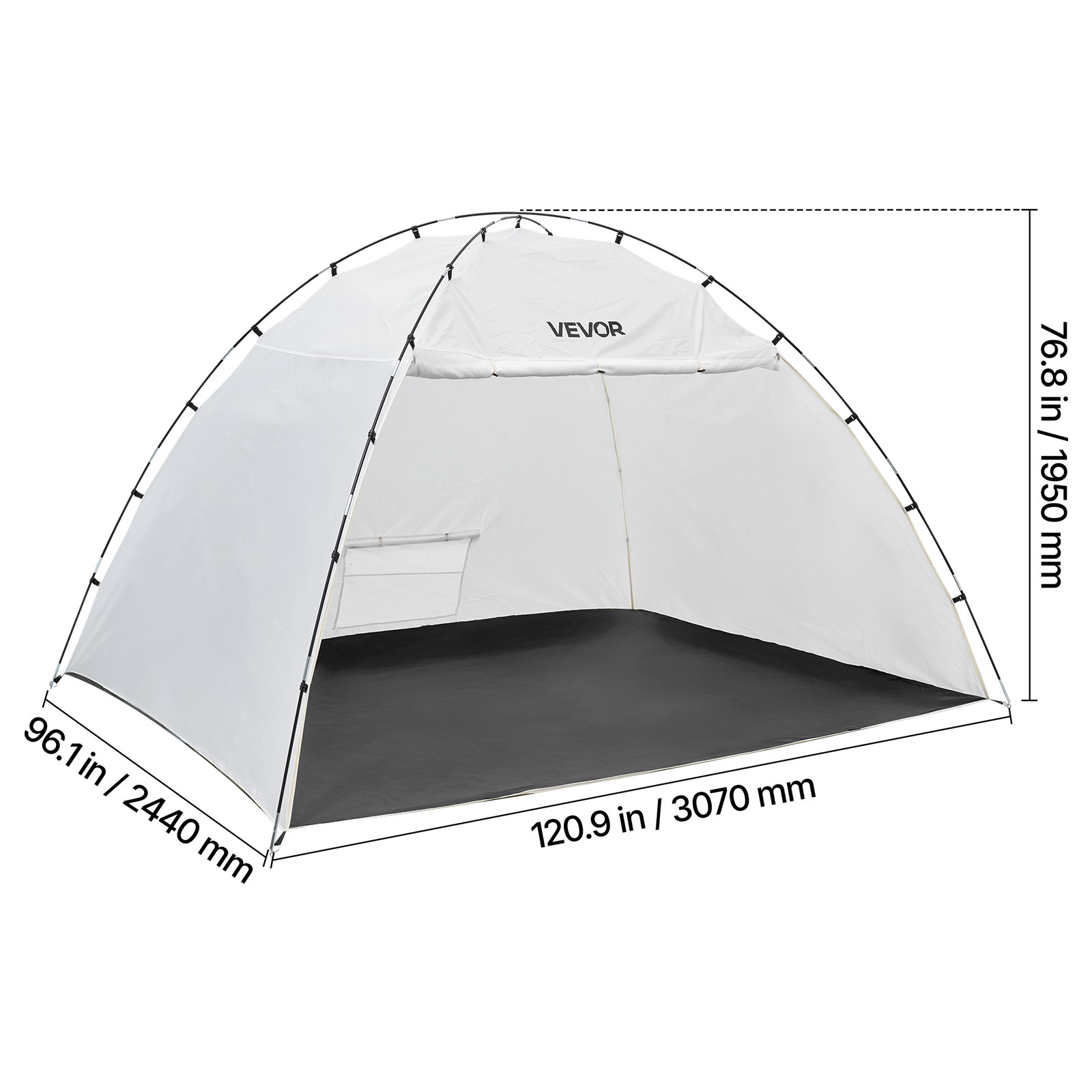 VEVOR Portable Paint Booth Tent, 115.35 x 90.55 x 74 inch Painting Tent Station, Spray Shelter with Built-in Floor & Mesh Screen, Large Space, Oxford Spray Painting Tents for Cupboard, Chairs, Tables