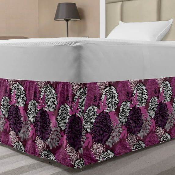 Ambesonne Multi-color Wrap Around Microfiber Bed Skirt, Twin