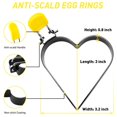 thumbnail image 2 of Moldes antiadherentes para hacer huevos con forma de estrella, corazón, flor y círculo con mango de silicona para bandeja para hornear huevos y panqueques, 2 of 5
