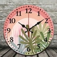 thumbnail image 2 of Pratyus Rainbow Palm Leaves Silent Wall Clock 10 Inches, Decorative Round Analog Wall Clock for Living Room, Bedroom, Kitchen, Office, Cafe - Wood Frame, Silent, Battery Operated 10x10in, 2 of 8