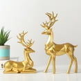 thumbnail image 2 of 2Pcs Black Folding Deer Statue Home Decor, Room Decor Resin Folding Deer Figurine, Ideal for Interior Decoration Or Couples, Wedding Christmas Season Gifts, 2 of 4