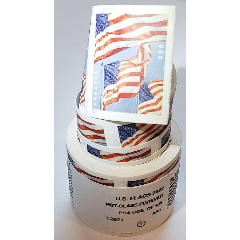 100 Forever Stamps 2022 U.S. Flag USPS First-Class Postage Stamp 1 Coil of  100 PCS/Roll – plantationfurn