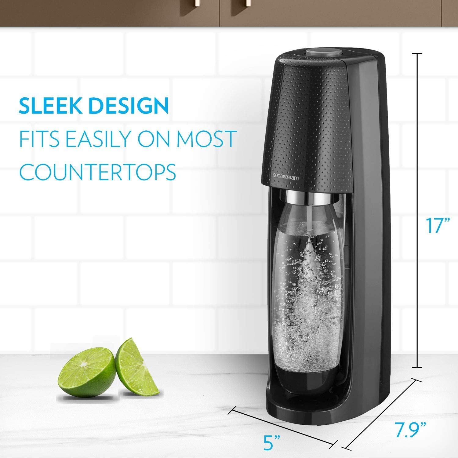 SodaStream Fizzi Sparkling Water Maker (Black) Bundle with CO2, 2 BPA free Bottles and 2 Fruit Drops - image 3 of 13