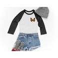 thumbnail image 4 of Tstars Women's Butterfly Graphic Tee: Adorable & Trendy Summer Baseball 3/4 Jersey Shirt - Soft & Comfy Triblend T-Shirt with Colorful Butterfly Print Large black/gray, 4 of 5