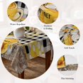 thumbnail image 5 of Yellow Gnomes Table Cloth Waterproof Tablecloths, Vintage Buffalo Plaid Black Bee Daisy Tablecloth Dining Table Cover for Kitchen Party Tabletop Outdoor, Rectangle Tablecloth 54x108 Inch, 5 of 9