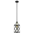 thumbnail image 3 of 1 Light Mini Pendant In Restoration Style 8 Inches Wide By 99 Inches High-Matte Black/Olde Brass Finish Z-Lite 481Mp-Mb-Obr, 3 of 8