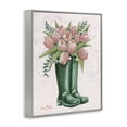 thumbnail image 2 of Stupell Industries Pink Tulips in Boots Floral Painting Gray Framed Art Print Wall Art, 11 x 14, 2 of 7