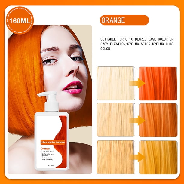 Champú para fijar el color del cabello, tintes para el cabello, champú para fijar el color y cuidado del cabello, champú amarillo de transferencia, 160 ml