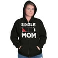 thumbnail image 4 of Single Mom Funny Dying Battery Joke Womens Plus Size Graphic Zipper Hoodie Brisco Brands 2X, 4 of 5