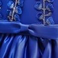 thumbnail image 5 of YWDJ 4-9Years Girl Dresses Solid Leaf Embroidery Net Yarn Bowknot Birthday Party Flowers Gown Kids Dresses Blue 7-8 Years, 5 of 9