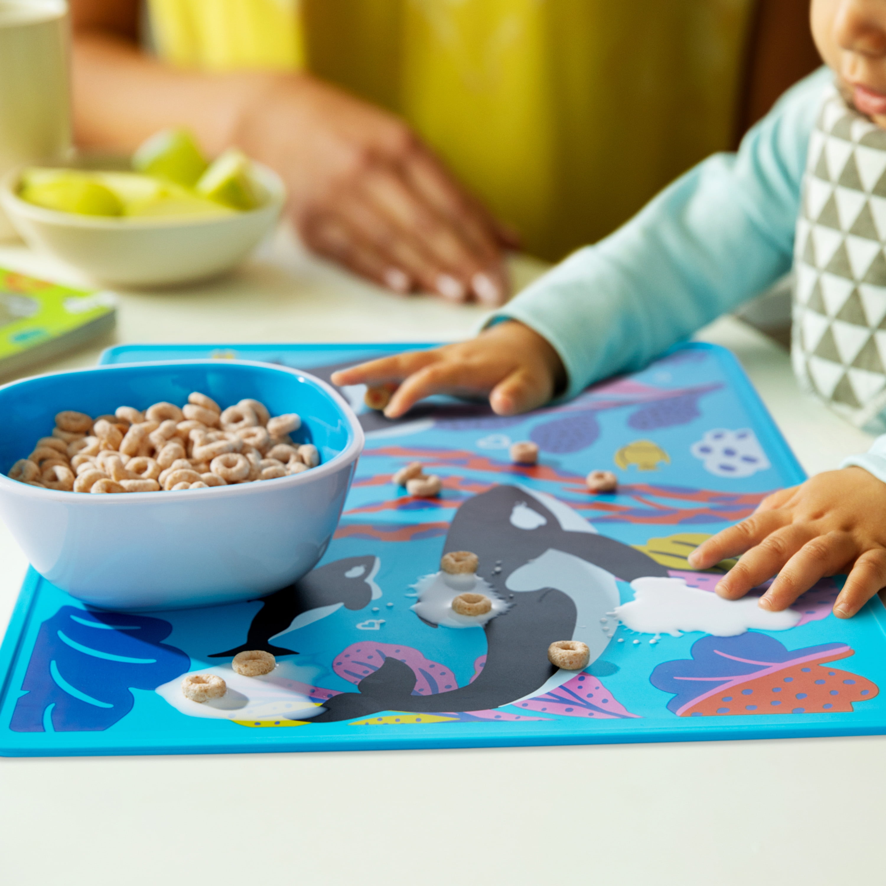 Munchkin® WildLove Silicone Toddler Placemat, Orca, Blue