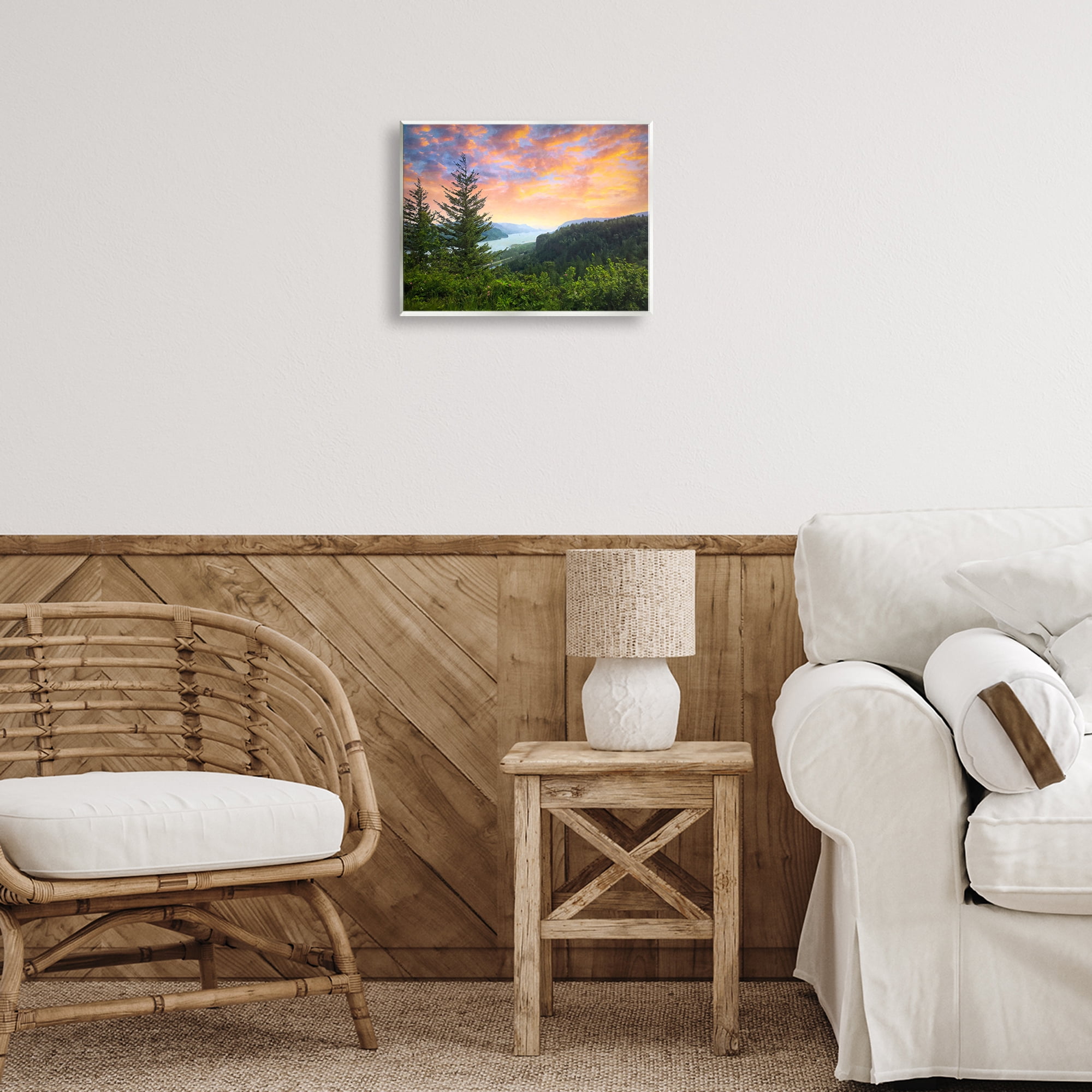 Stupell Industries Scenic Overlook at Sunset Landscape & Nature Painting Unframed Art Print Wall Art, 14 x 11
