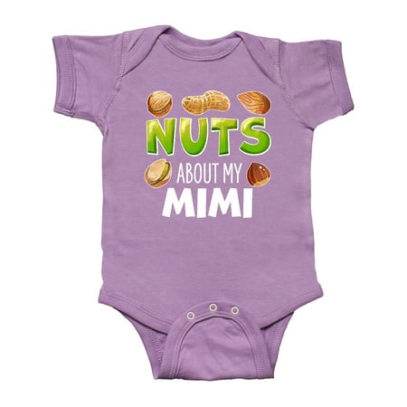 

Inktastic Nuts About My Mimi Peanut Almond Pistachio Gift Baby Boy or Baby Girl Bodysuit