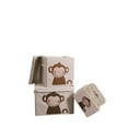 thumbnail image 6 of Design Imports Polyester Kid Fts Cube Monkey Square with Lid, 13"x13"x13", Polyester, Multi, 6 of 6