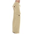 thumbnail image 6 of Women's Wide Leg Yoga Pants High Waisted Cargo Flare Lounge Pants Plus Size Stretch Bootcut Sweatpants with Pockets, 6 of 7