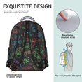 thumbnail image 5 of Game Controller Black Pattern Backpack for School, Cute School Bag with Adjustable Shoulder Straps and Padded Back, 15.3"x11"x7.1", 5 of 5