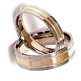 thumbnail image 2 of Pompeii3 White & Yellow Gold Two Tone His Hers Wedding Band Set, 2 of 3