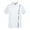 A-White97, variant on Mens Short-Sleeve Mandarin Collar Work Shirt Striped-Accent Functional Top Durable Restaurant Kitchen Service Wear