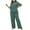 Green, variant on Jamicy Women Sleepwear Pajamas Set Gift for Women Women Pajamas Set Plus Size Soft Short Sleeve Pjs Tops with Long Pants Button-Down Sleepwear Nightwear Loungewear