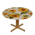 thumbnail image 3 of JEUXUS Vintage Sunflower Round Tablecloth , Tablecloths Stain Resistant waterproof spill proof Polyester Table Cloth cover for Decoration Holiday Parties Kitchen Dining Picnic Indoor Outdoor, 3 of 7