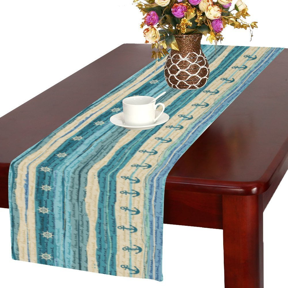 Creating a fall tablescape MYPOP Nautical Anchor Ship Wheel Table Runner Placemat 16x72 inches