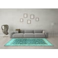 thumbnail image 3 of Ahgly Company Indoor Square Persian Light Blue Traditional Area Rugs, 6' Square, 3 of 4